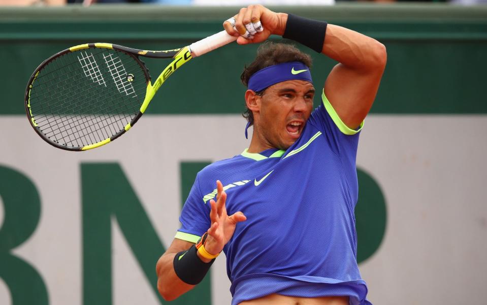 Rafael Nadal in action against Benoit Paire on Monday - Getty Images Europe