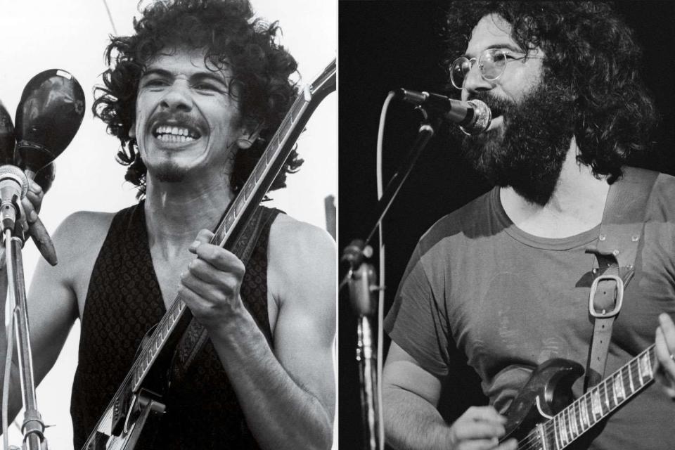 <p>getty (2)</p> Carlos Santana; Jerry Garcia