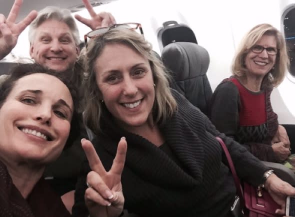 Andie MacDowell has Twitter rant after being downgraded to 'tourist class'