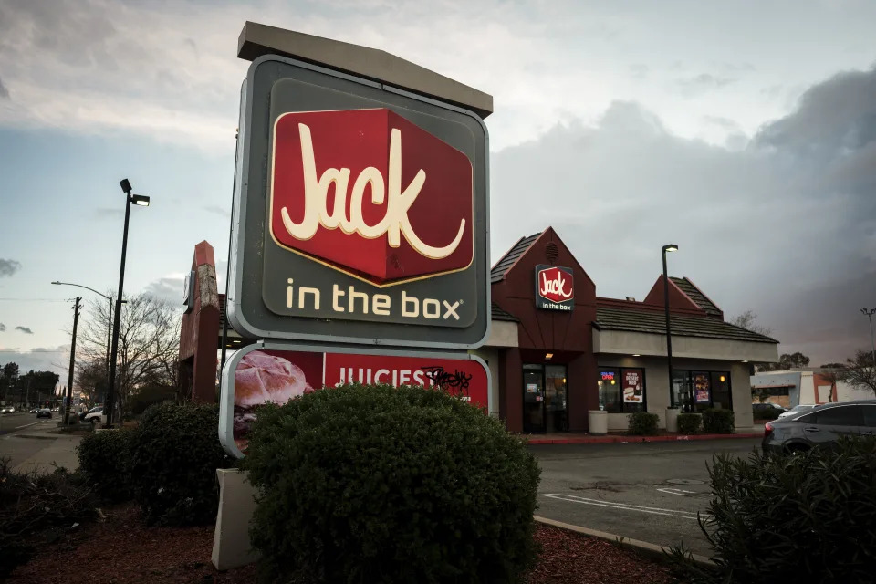 The Jack in the Box where Gonzalo Espinosa used to work in Roseville, Calif. on Feb. 23, 2023. (Max Whittaker/The New York Times)