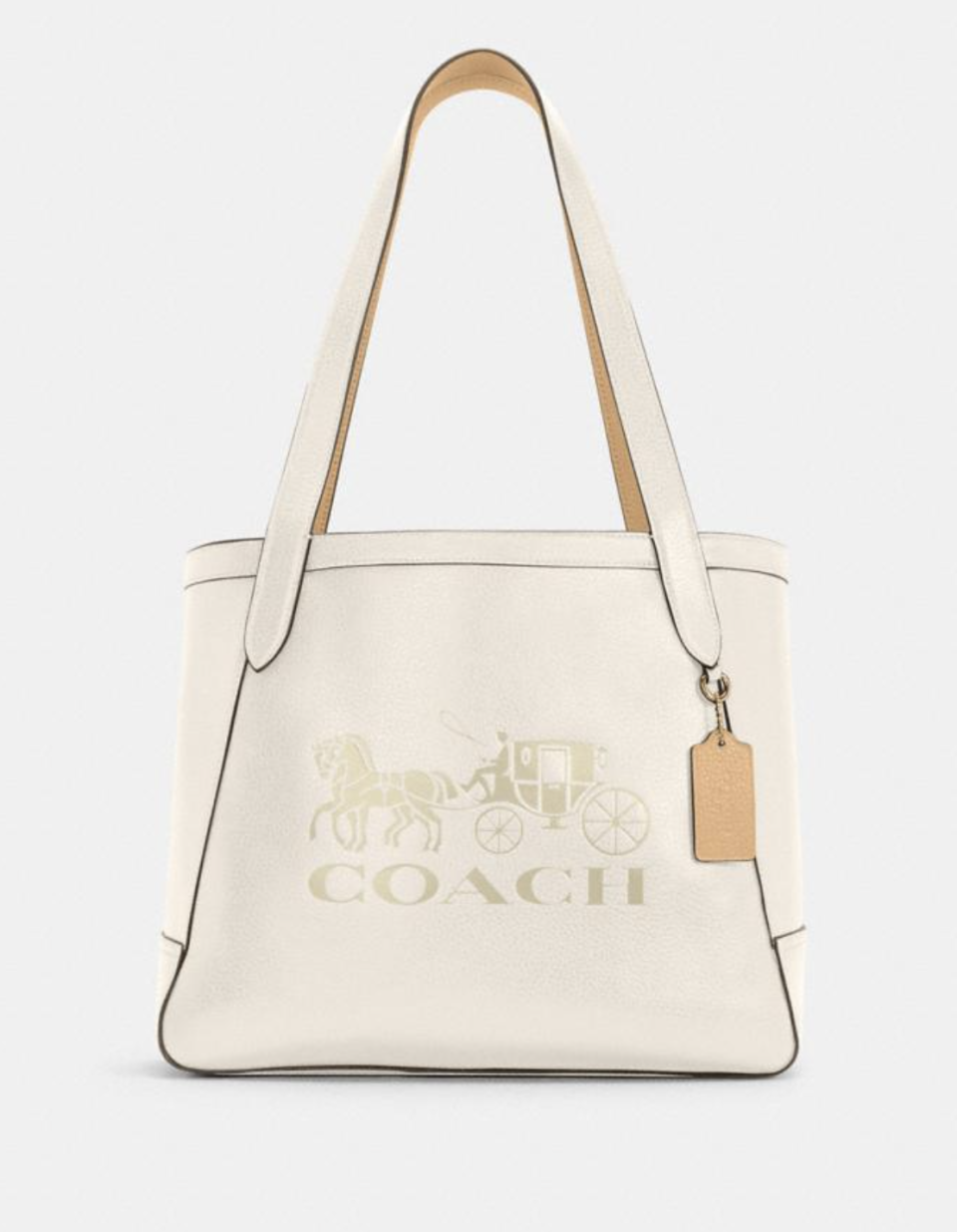 Horse And Carriage Tote in Vanilla Cream (Photo via Coach Outlet)