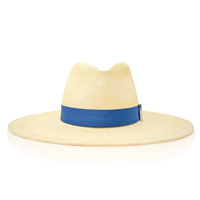 Gigi Burris Jeanne Denim Panama Straw Hat 