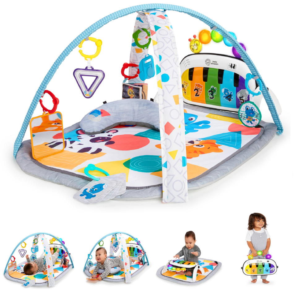 <p><a href="https://go.redirectingat.com?id=74968X1596630&url=https%3A%2F%2Fwww.walmart.com%2Fip%2FBaby-Einstein-Kickin-Tunes-4-in-1-Baby-Activity-Gym-Tummy-Time-Play-Mat-with-Piano-0-36-Months-Multicolor%2F772610588&sref=https%3A%2F%2Fwww.bestproducts.com%2Fparenting%2Fbaby%2Fg60549965%2Fbaby-toys%2F" rel="nofollow noopener" target="_blank" data-ylk="slk:Shop Now;elm:context_link;itc:0;sec:content-canvas" class="link ">Shop Now</a></p><p>Kickin’ Tunes 4-in-1 Baby Activity Gym</p><p>walmart.com</p><p>$41.99</p>