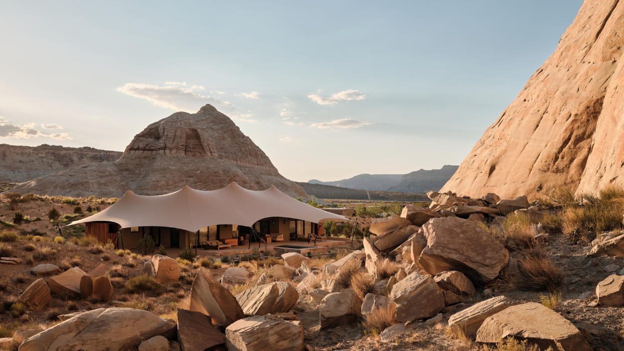  A pavilion at Camp Sarika at Amangiri in the remote desert of Southern Utah. 