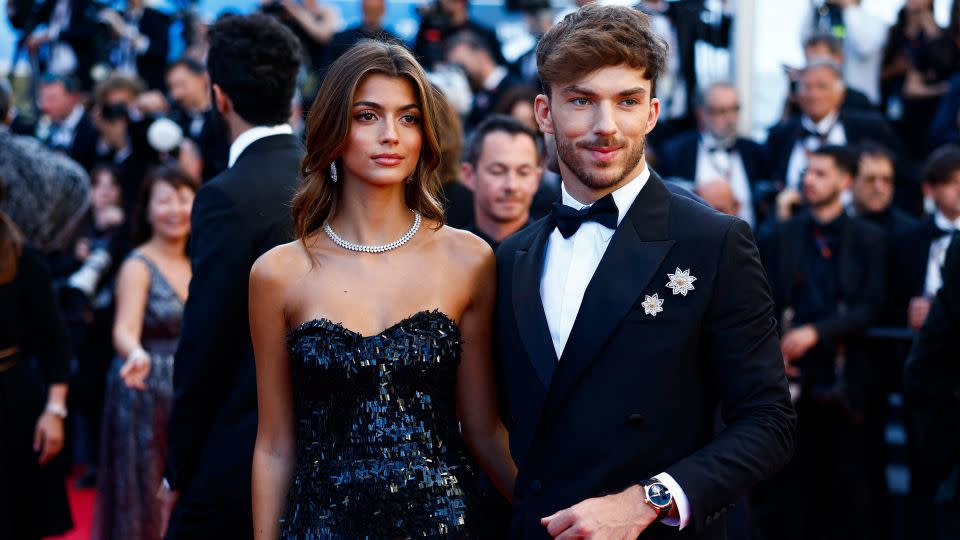 Model Francisca Gomes and F1 driver Pierre Gasly on May 22. - Sameer Al-Doumy/AFP/Getty Images