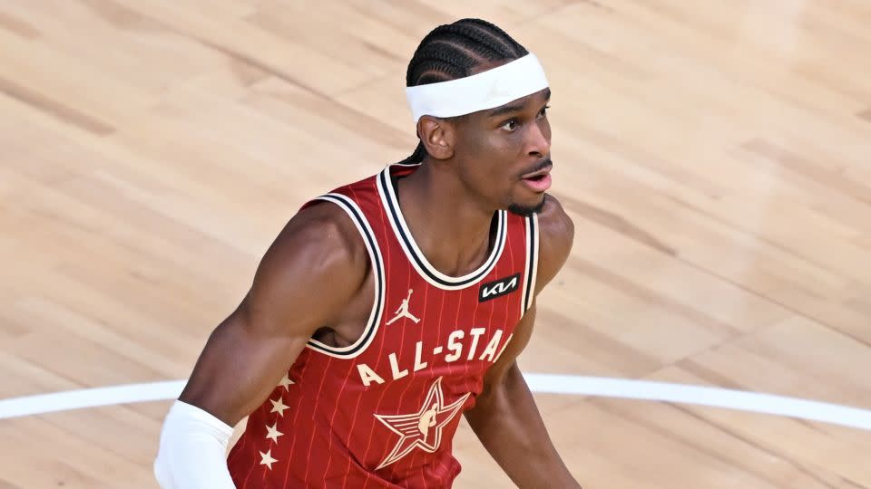 Shai Gilgeous-Alexander in action during the 2024 NBA All-Star game. - Fatih Aktas/Anadolu Agency/Getty Images