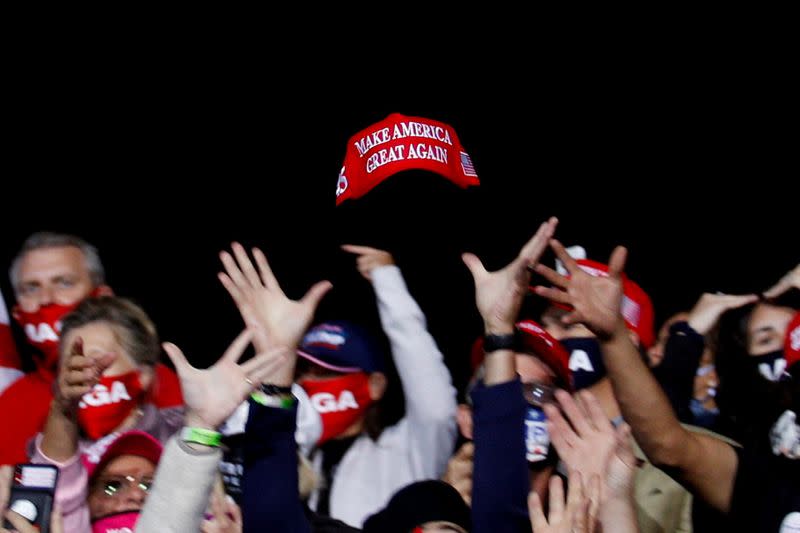 U.S. President Donald Trump attends a campaign event in Fayetteville