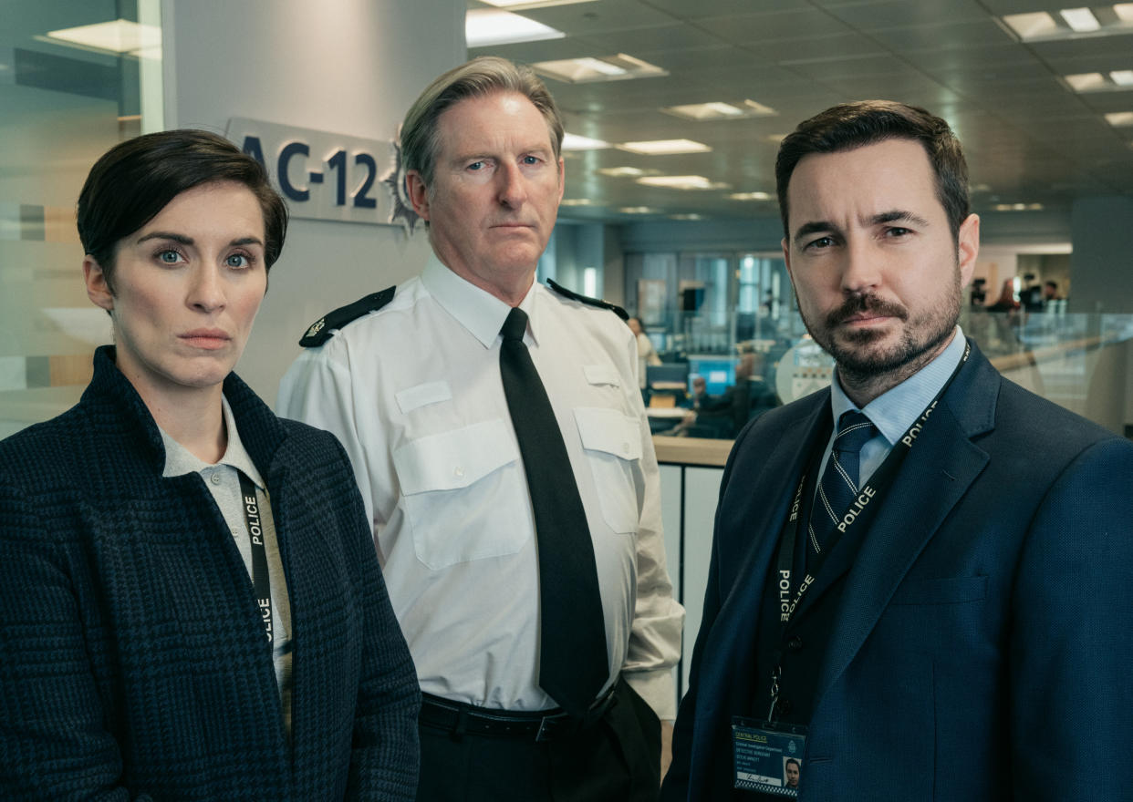 'Line Of Duty' stars Vicky McClure, Adrian Dunbar and Martin Compston have promised to get an AC-12 tattoo. (BBC)