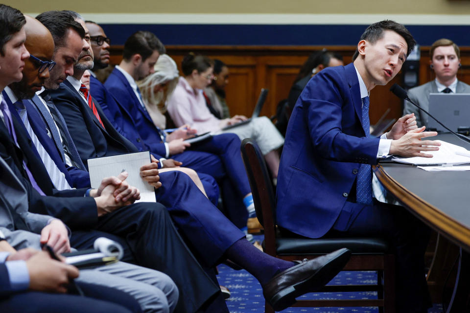 TikTok Chief Executive Shou Zi Chew testifies before a House Energy and Commerce Committee hearing entitled 