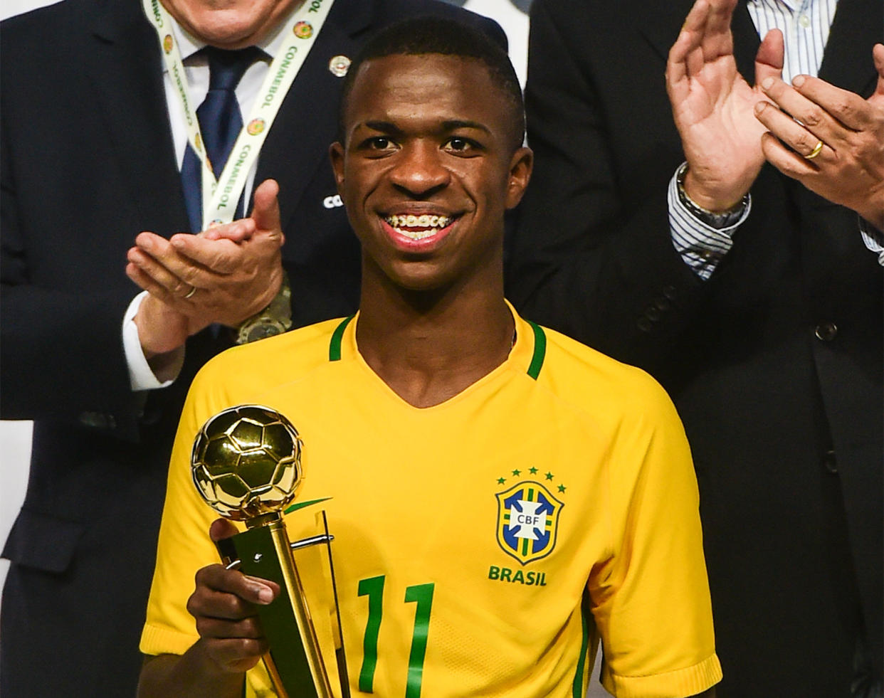 Vinícius Júnior, con la camiseta de Brasil Sub17.