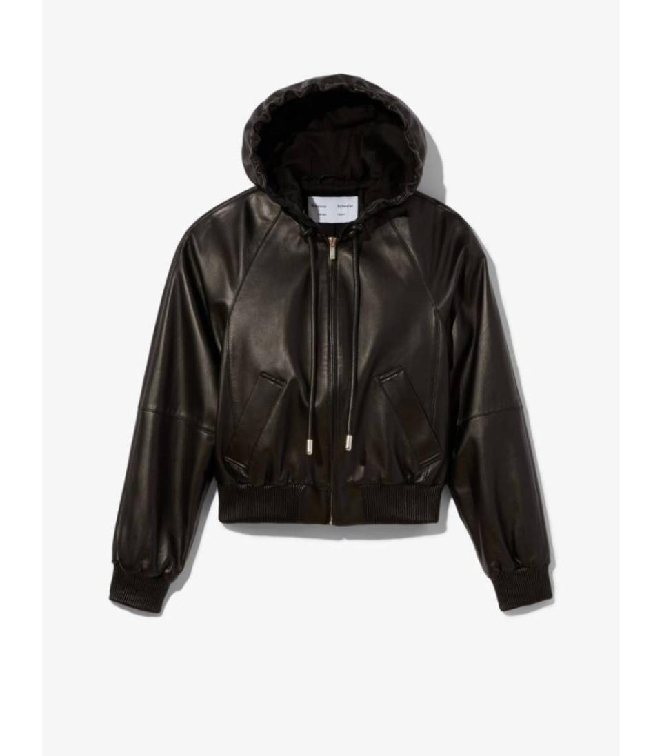 8) Leather Hooded Jacket