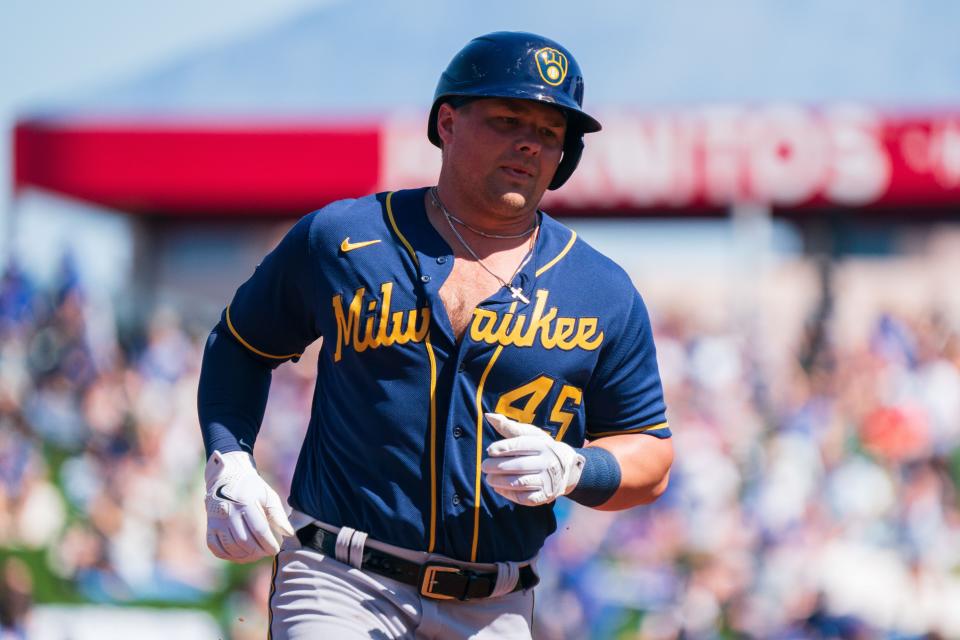 Luke Voit entered Saturday batting .357 with a 1.022 OPS and two homers for the Brewers.