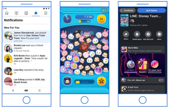 Facebook Instant Games are migrating from Messenger to Facebook.