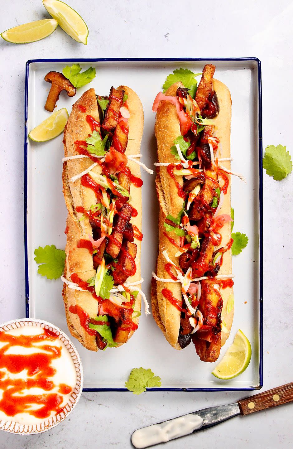 <p>Banh Mi is a Vietnamese street food classic, and we’ve made a vegan version. We have used <a href="https://www.delish.com/uk/cooking/recipes/a34121193/mushroom-asparagus-risotto/" rel="nofollow noopener" target="_blank" data-ylk="slk:shiitakes;elm:context_link;itc:0;sec:content-canvas" class="link ">shiitakes</a> cooked in soy to add an extra savoury depth to the recipe but you could use a different <a href="https://www.delish.com/uk/cooking/recipes/g36418318/stuffed-mushrooms/" rel="nofollow noopener" target="_blank" data-ylk="slk:mushroom;elm:context_link;itc:0;sec:content-canvas" class="link ">mushroom</a> instead if you prefer.</p><p>Get the C<a href="https://www.delish.com/uk/cooking/recipes/a37067272/bahn-mi/" rel="nofollow noopener" target="_blank" data-ylk="slk:rispy Tofu Banh Mi with Soy Glazed Mushrooms;elm:context_link;itc:0;sec:content-canvas" class="link ">rispy Tofu Banh Mi with Soy Glazed Mushrooms</a> recipe.</p>