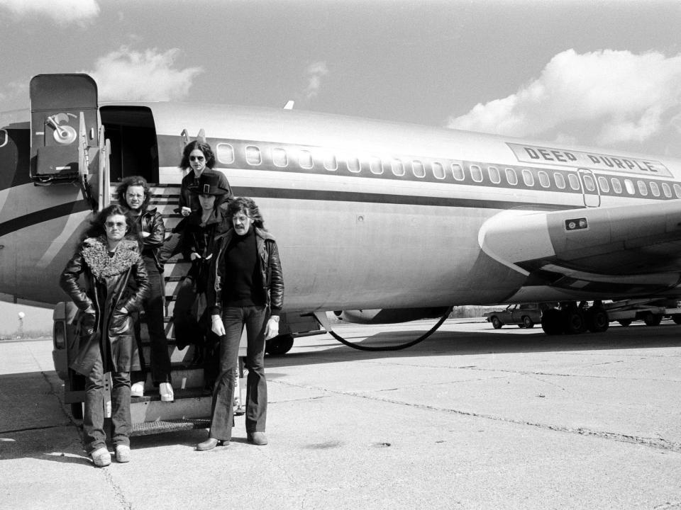 Deep Purple in front of the Starship in 1974.
