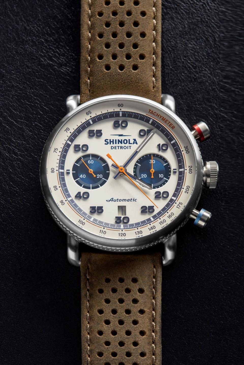 The limited edition Canfield Speedway Automatic Chronograph which will be given to the winner of the 2023 Detroit Grand Prix Sunday.