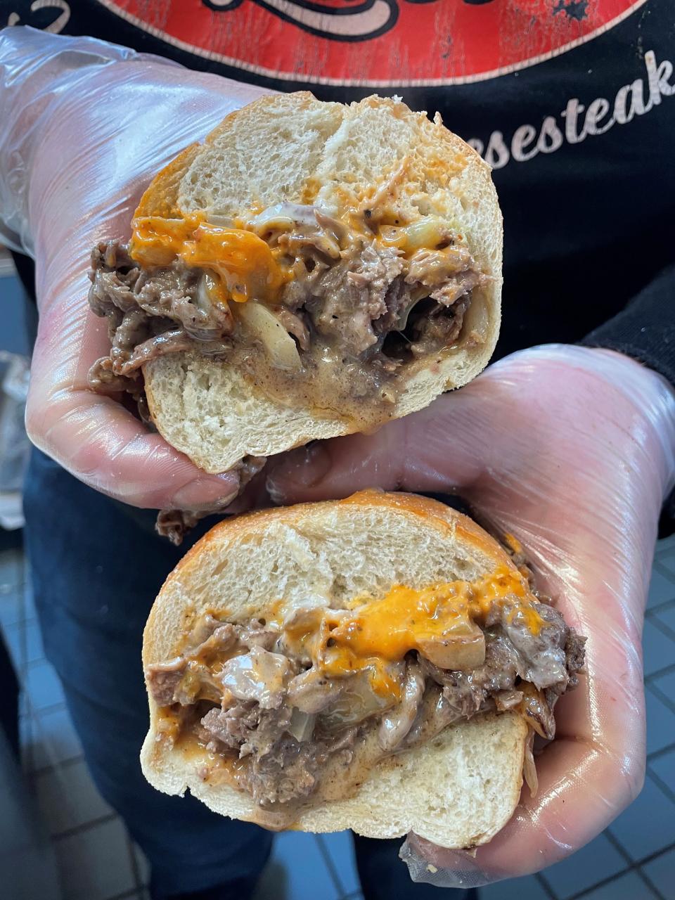 The Louie Chipotle at Cheesesteak Louie's in Seaside Heights is ribeye steak topped with sautéed onions, peppers and chipotle mayo.