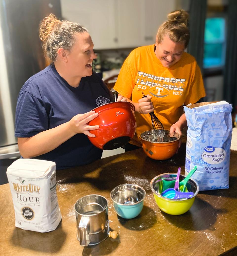 The kitchen can be a crazy place when Alecia Jackson (left) and Katie Eslinger get together.