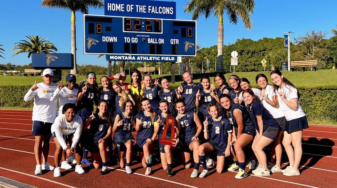 The Palmer Trinity girls’ soccer team won a district title.