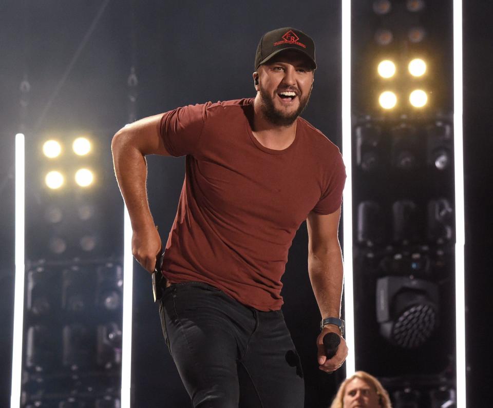 Luke Bryan onstage at the 2019 CMA Fest