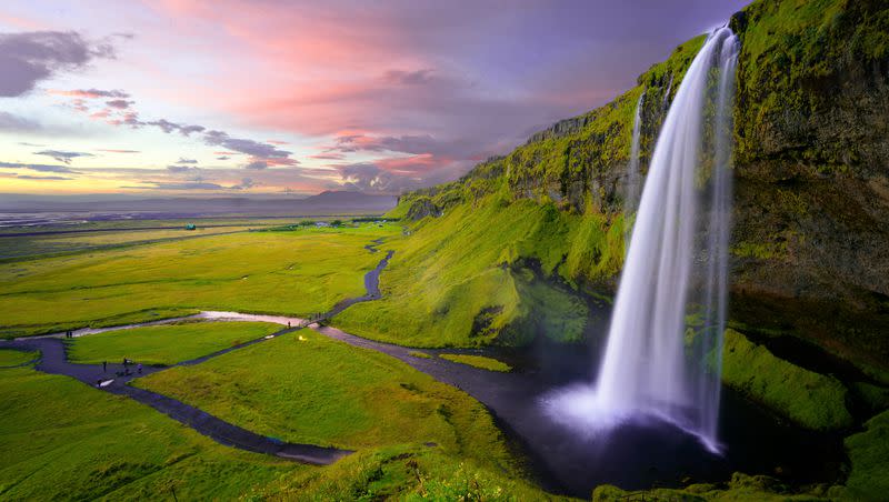 This picture shows Seljalandsfoss Waterfall in Iceland, which was named the world’s most peaceful country for the 17th year running.