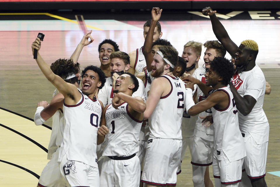 Gonzaga is the favorite to win the NCAA tournament. (AP Photo/David Becker)