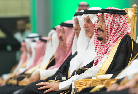 Saudi Arabia's King Salman bin Abdulaziz Al Saud attends the inauguration of the Haramain Railway connecting Mecca and Medina with the Red Sea coastal city of Jeddah, Saudi Arabia September 25, 2018. Bandar Algaloud/Courtesy of Saudi Royal Court/Handout via REUTERS