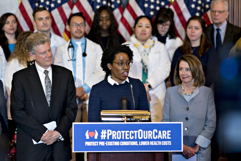 Representative Lauren Underwood, a Democrat from Illinois, speaks during a news conference to unveiling healthcare legislation at the U.S. Capitol in Washington, D.C. on March 26, 2019. (Photo: Andrew Harrer/Bloomberg via Getty Images)