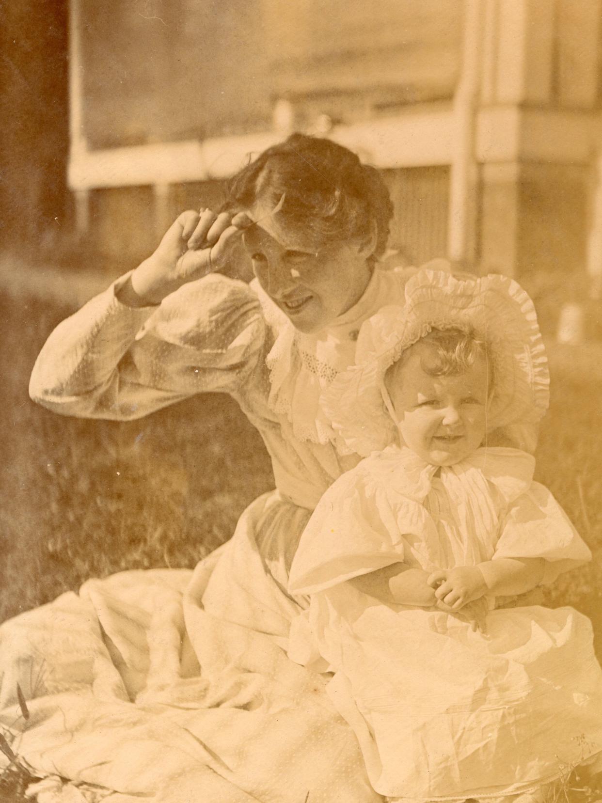 Sarah Bissell "Bessie" Whitman Benson holds her firstborn, Marjorie, in 1895. Marjorie's father, John Prentiss Benson, was a prominent artist whose work was featured in a 2004 exhibit at the Portsmouth Athenaeum.