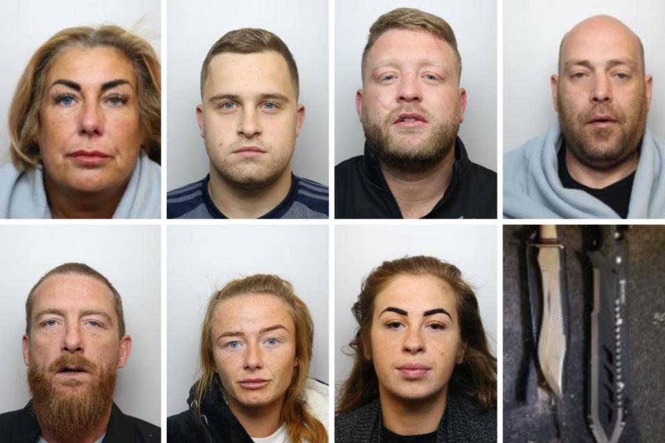 Francis Harvey, Michael Sharlotte, Steven Moss, Marcus Thomas, John Burgon, Mackenzie Boylan and Charlie Lock were all jailed for being part of a drugs gang and machete attacks <i>(Image: West Yorkshire Police)</i>