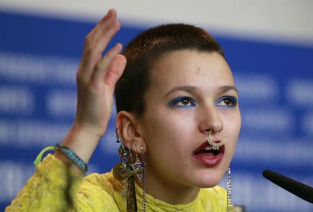 Actress Alice Albergaria Borges attends a news conference to promote the movie 'Colo' at the 67th Berlinale International Film Festival in Berlin, February 15, 2017. REUTERS/Axel Schmidt
