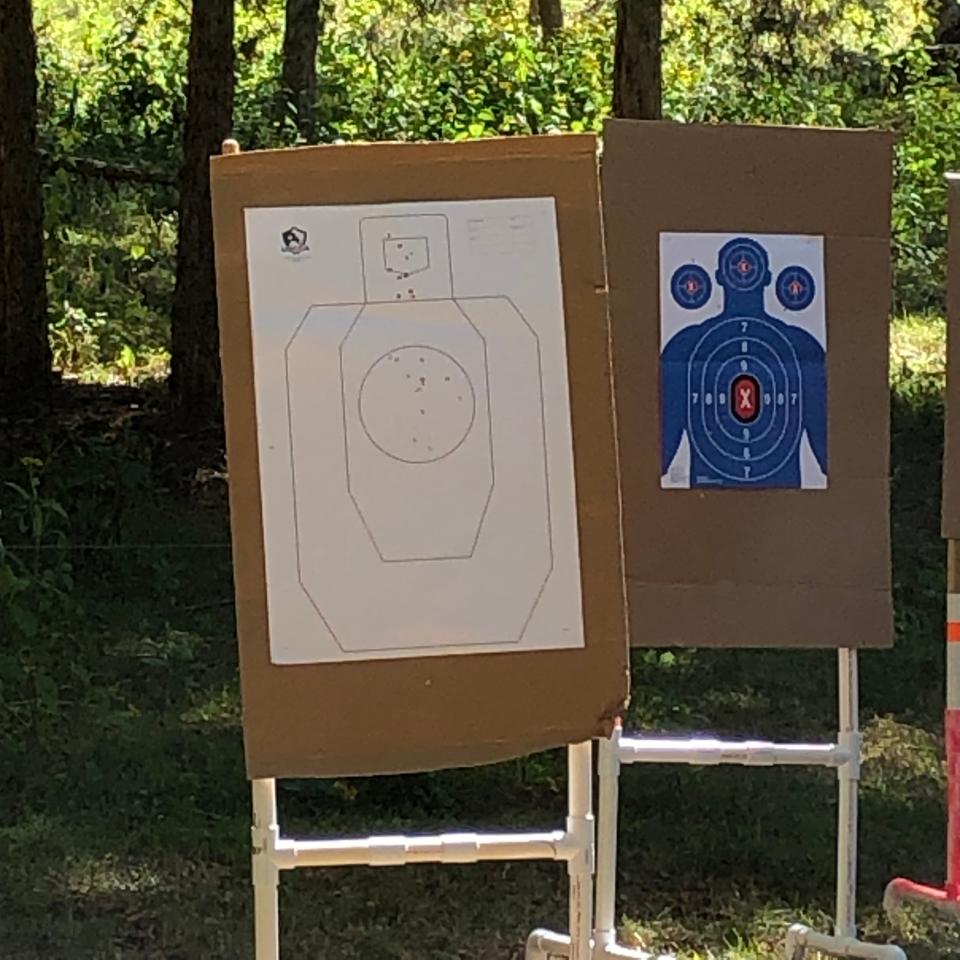 This isn't about shooting game. It's about self-defense, as many women said. The targets, placed at different distances, are nevertheless all human shaped.