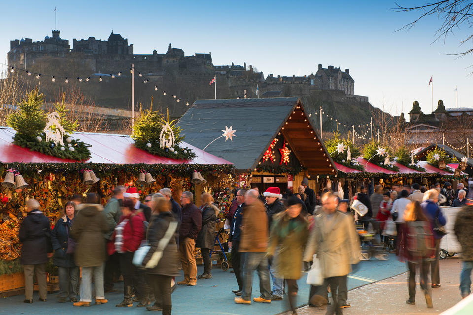 christmas market stalls hot chocolate toys gifts coffee wine