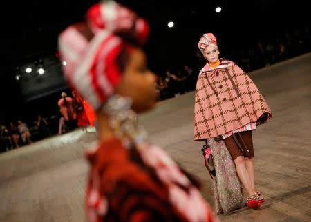 Models present creations from Marc Jacobs SS 2018 collection during New York Fashion Week in New York City, U.S. September 13, 2017. REUTERS/Eduardo Munoz