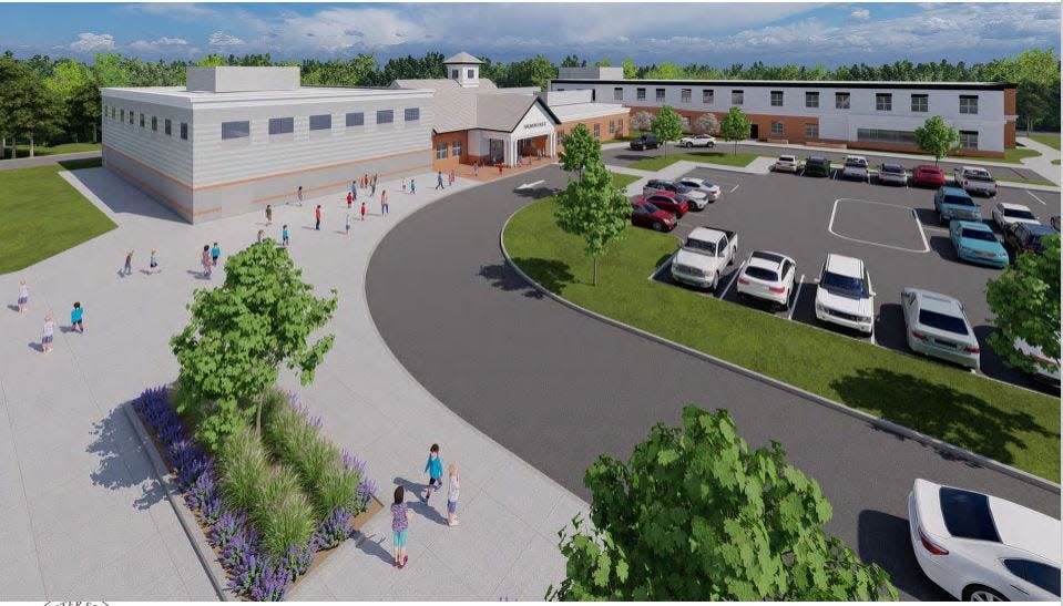 The new Rochester elementary school on Salmon Falls Road is expected to open in time for the start of the 2025-26 school year.
