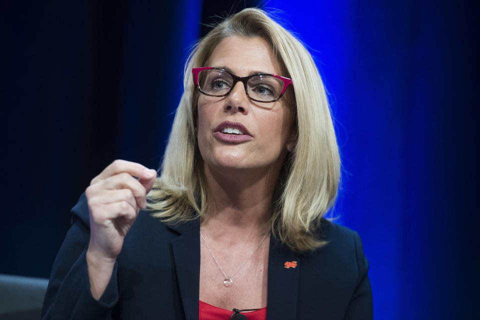 Sara Nelson,&nbsp;president of the Association of Flight Attendants, has emerged as one of the nation's most powerful labor leaders. (Photo: Tom Williams via Getty Images)