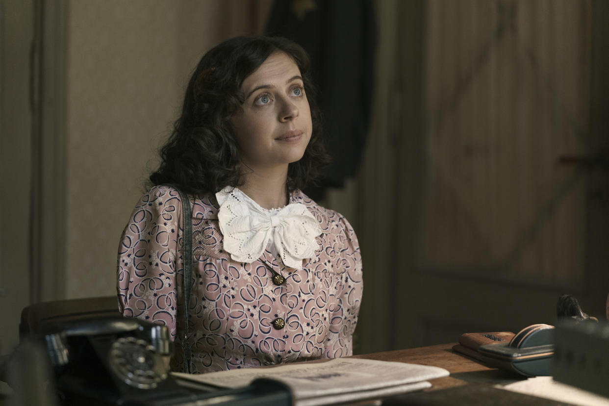 Miep Gies (Bel Powley) in A Small Light. (Disney+)