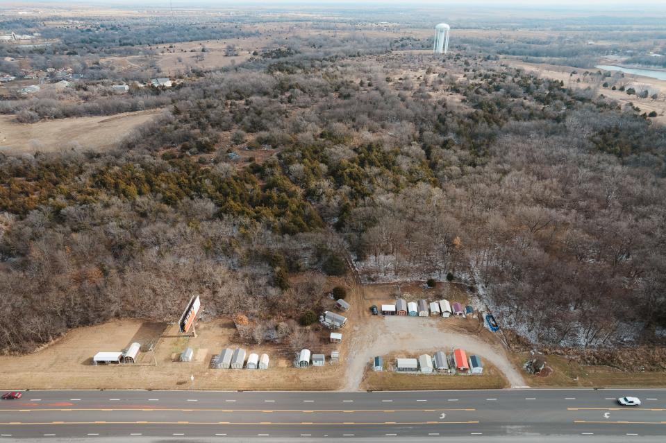 Looking west towards the 15 acre Cherokee Nation Entertainment property from Highway 75.
