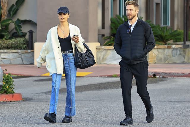 <p>BACKGRID</p> Hayley Erbert and Derek Hough on Feb. 3 in Los Angeles