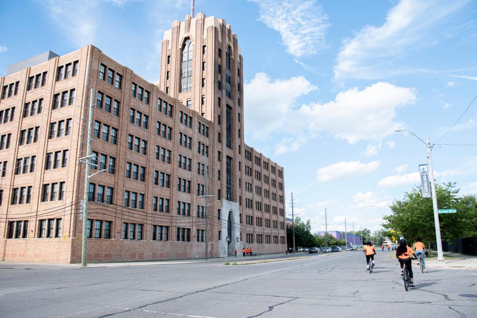 Neighborhood Service Organization (NSO) has a 67-year history serving the city of Detroit, is gearing up for its Handlebars for the Homeless bicycle tour fundraiser on Aug. 14. Volunteers from Black Young Professionals of Metro Detroit take a practice ride along the 15-mile course that begins and ends at the NSO historic Bell Building in Detroit on Thursday, July 28, 2022.