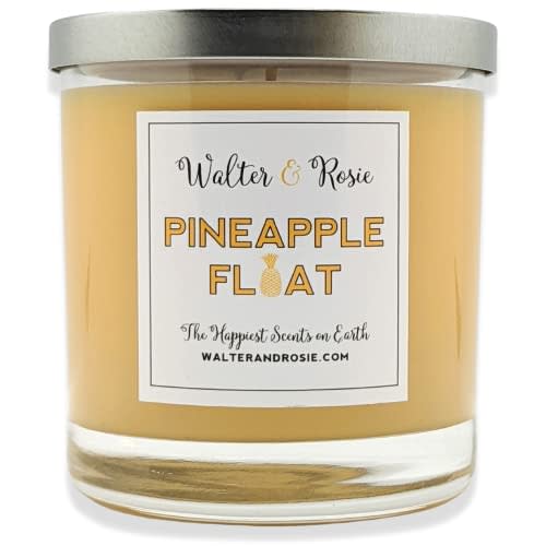 Walter & Rosie Candle Co. - Pineapple Float 11oz Scented Candle Inspired by Disney Scents & Dole Whip - Smell Like Disney Resorts - Happiest Scents on Earth - Soy Blend - Up to 40 Hrs