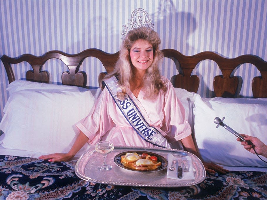 Miss New Zealand Lorraine Downes enjoys her first day as Miss Universe after winning the crowning ceremonies on July 11.