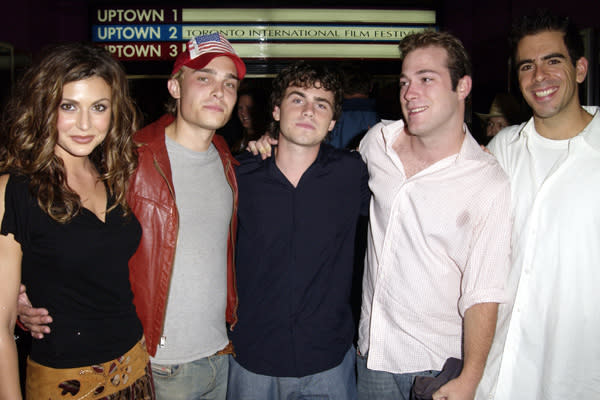 Cerina Vincent, Joey Kern, Rider Strong, James DeBello and Eli Roth at the 2002 Toronto Film Festival (Photo by J. Vespa/WireImage) 