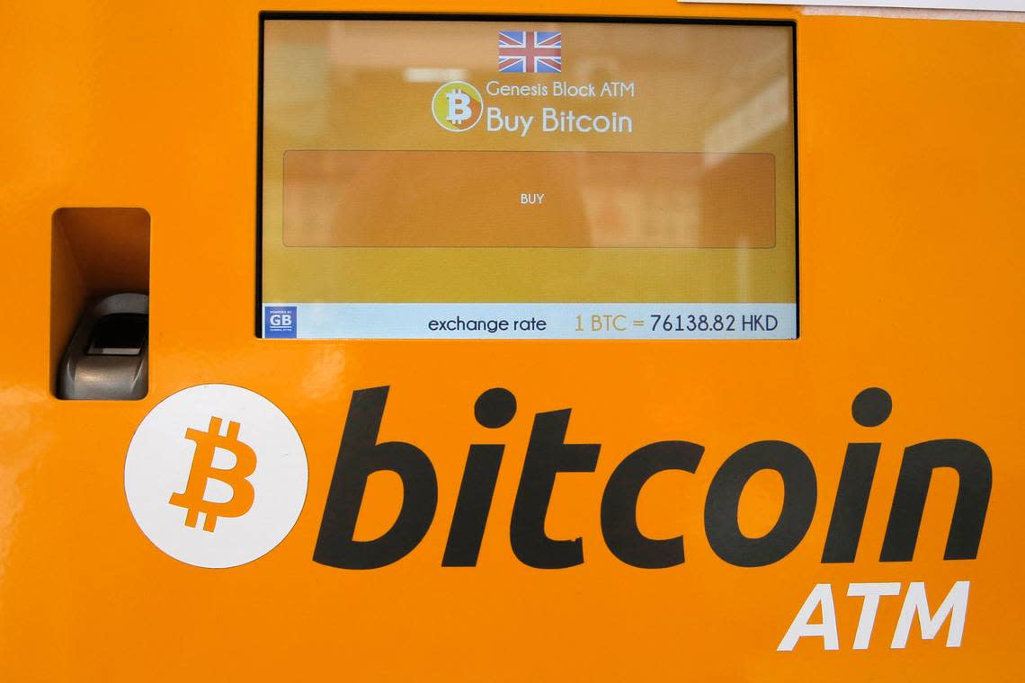 Bitcoin ATMs can be found across the country and around the world. This one is in Hong Kong. In South Florida, law enforcement agencies say they are increasingly being used for illegal money laundering.