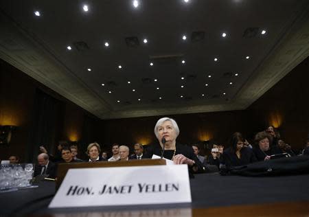 Janet Yellen, President Barack Obama's nominee to lead the U.S. Federal Reserve, is pictured at her U.S. Senate Banking Committee confirmation hearing in Washington November 14, 2013. REUTERS/Jason Reed