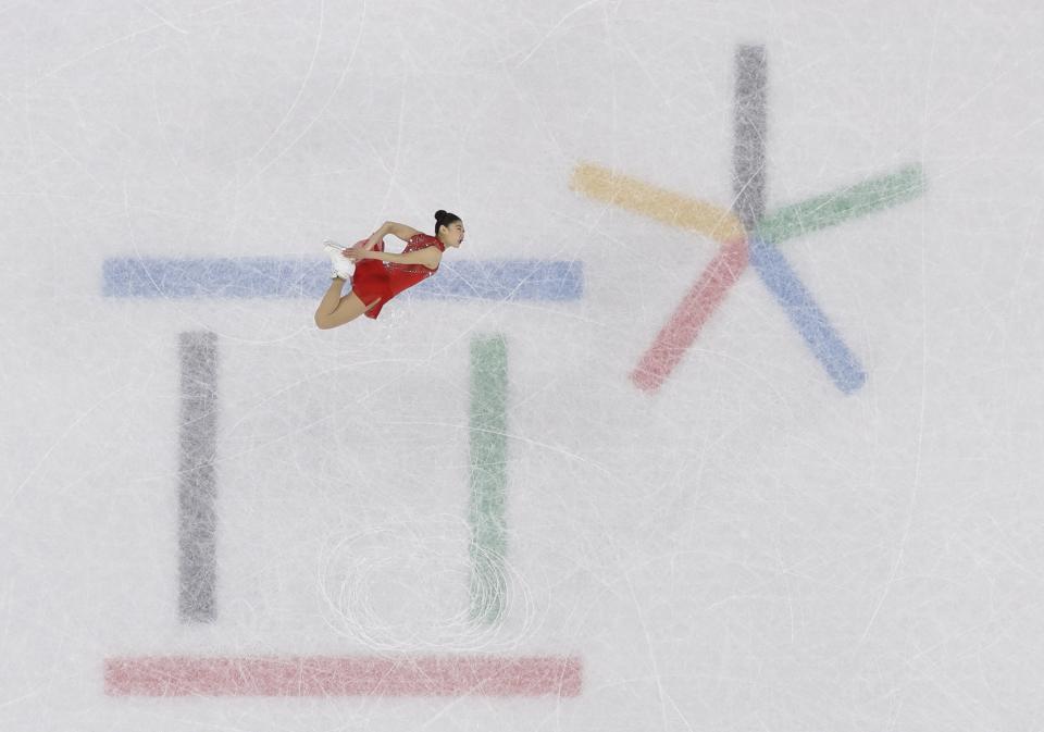 <p>Mirai Nagasu of the USA competes in ladies free skating during the figure skating team event at Gangneung Ice Arena on day three of the PyeongChang Winter Olympics, Feb. 12, 2018. (Photo by Jean Catuffe/Getty Images) </p>