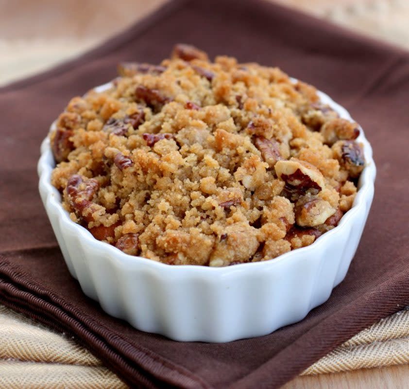 <p>The Girl Who Ate Everything</p><p>The brown sugar and pecan crust make this sweet potato casserole stand above the rest.</p><p><strong>Get the recipe: <a href="https://parade.com/1199823/kelli-acciardo/ruths-chris-sweet-potato-casserole/" rel="nofollow noopener" target="_blank" data-ylk="slk:Ruth's Cris Sweet Potato Casserole;elm:context_link;itc:0;sec:content-canvas" class="link rapid-noclick-resp">Ruth's Cris Sweet Potato Casserole</a></strong></p>