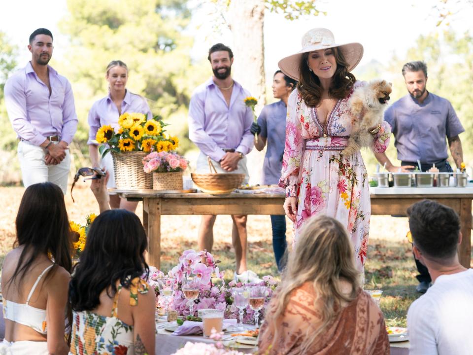 Lisa and the chateau staff in "Vanderpump Villa."