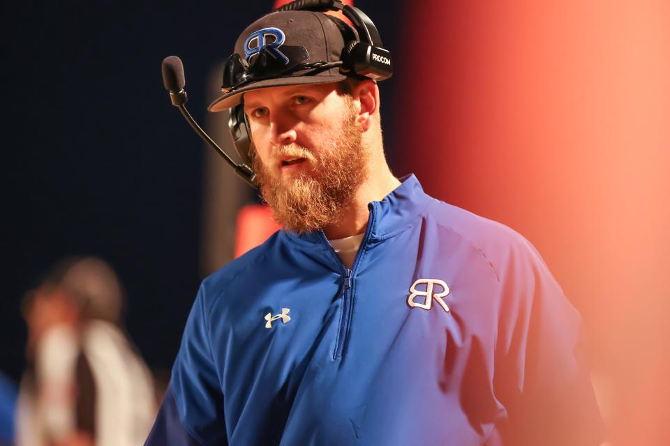 Boys Ranch’s Head Coach Aaron Wampler in a District 1-2A Div II game against Booker, Thursday, November 3, 2022, at Kiowa Field in Booker. Boys Ranch won 12-7.