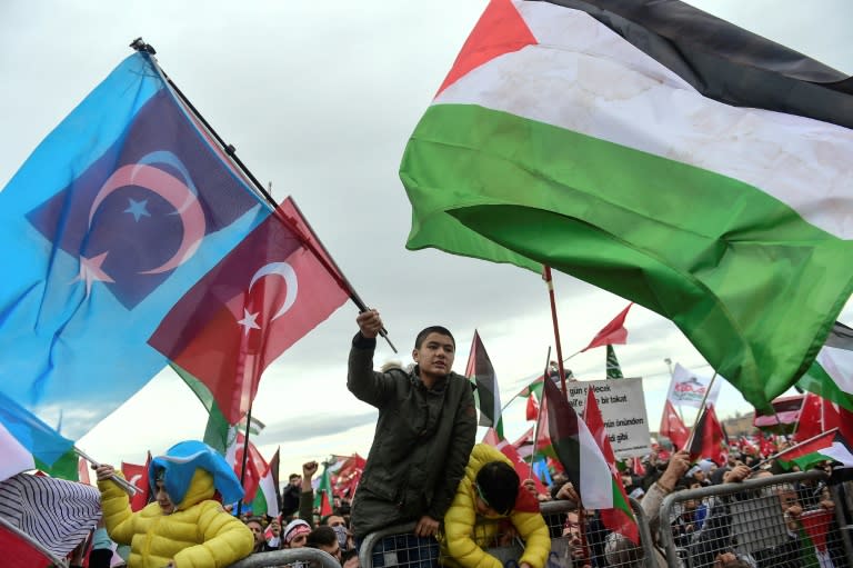 Protesters in Istanbul were angry about Trump's decision to recognise Jerusalem as Israel's capital